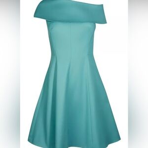 Karen Millen Green Turquoise One Shoulder Dress Size 8